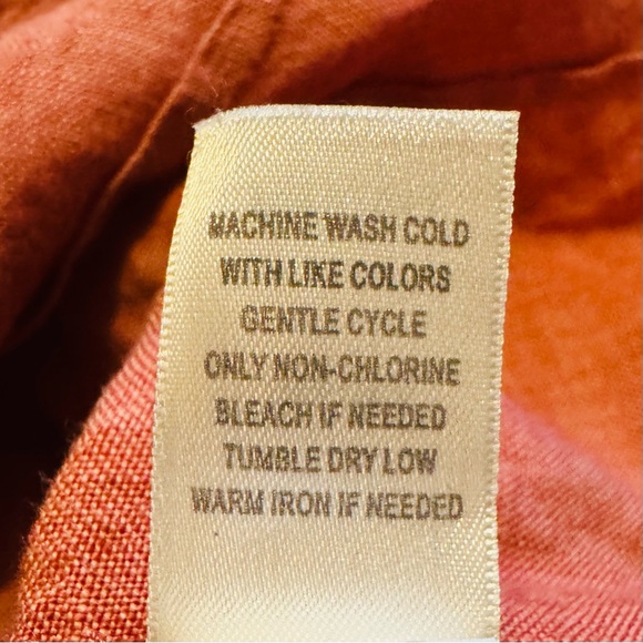 J. Jill womens Medium Rust Tank Top 100% linen button up sleeveless summer - Picture 8 of 9